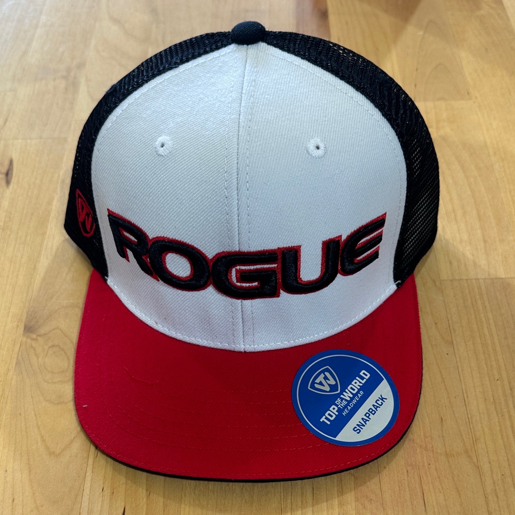 Rogue White Black Red Snapback Hat